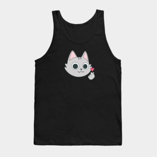 Cat-pop finger heart Tank Top